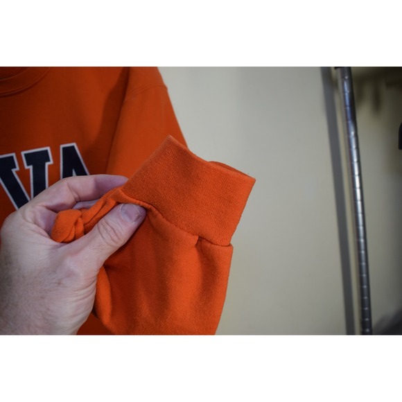 Vintage Y2K UVA University of Virginia Orange Crewneck Sweatshirt Mens L Jerzees - Picture 6 of 14